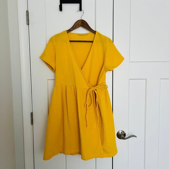 The Tiny Big Sister Yellow Wrap Dress, Size 42 EU/12 USA - Picture 1 of 4